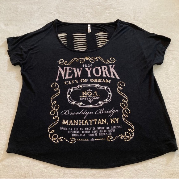 Black Ocasion “New York” distressed tee - Picture 1 of 6